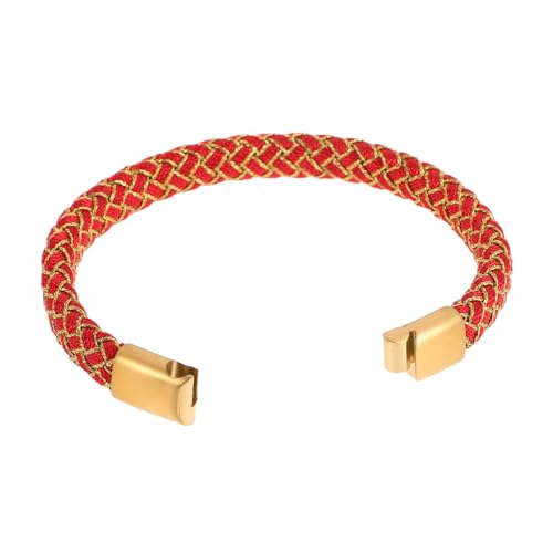 Garneck Rotes Geflochtenes Armband für Damen Verschleißfestes Handgefertigtes String Armband Leichtes Luxusdesign Modisches Accessoire Glücksbringer für Alltag und Besondere Anlässe von Garneck