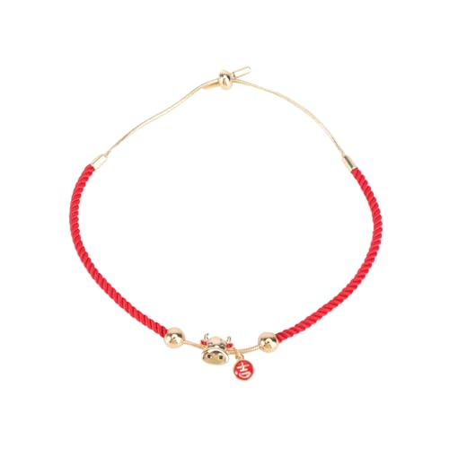 Garneck Rotes Geflochtenes Seilarmband mit Ochsen Anhänger Langlebiges Material Verstellbares Glücksarmband für Damen und Herren Modisches Handgelenkschmuck Neujahrsfest Garneck Rotes Geflochtenes Seilarmband mit Ochsen Anhänger Langlebiges Material Verstellbares Glücksarmband für Damen und Herren Modisches Handgelenkschmuck Neujahrsfest von Garneck