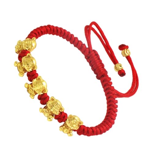 Garneck Rotes Tiger Armband Feng Shui Glücksbringer Charm Armband für Unisex Neujahrs Langlebig und von Garneck