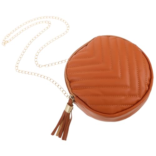 Garneck Runde Damen Umhängetasche mit Quasten Kompakte Crossbody Tasche mit Fransen Verstärkte Nähte Polierte Details Vielseitig für Alltag Shopping Party Sicherer Reißverschluss Modischer von Garneck