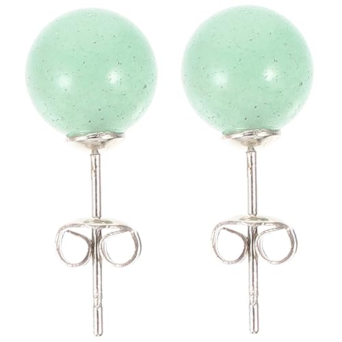 Garneck Runde Ohrstecker Natürlichem Grünen Aventurin Hypoallergen Damen Schmuck für Party Hochzeit Alltag Ohrhänger mit Feinem Design von Garneck