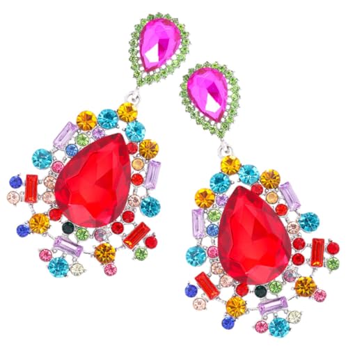 Garneck Schimmernde Tropfen Ohrringe mit Strasssteinen Leichte Hängende Ohrstecker für Damen Eleganter Schmuck für Alltag und Besondere Anlässe von Garneck