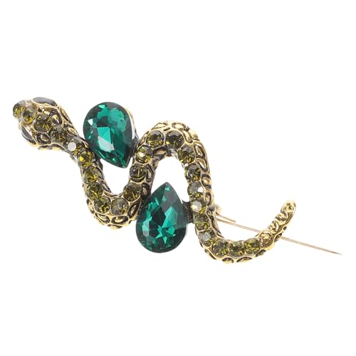 Garneck Schlangenbrosche aus Robustem Zinklegierung Handgefertigte Tier anstecknadel in Militärgrün Dekorativer Schmuck für Rucksack Jacke und Herren Damen Modisches Accessoire von Garneck