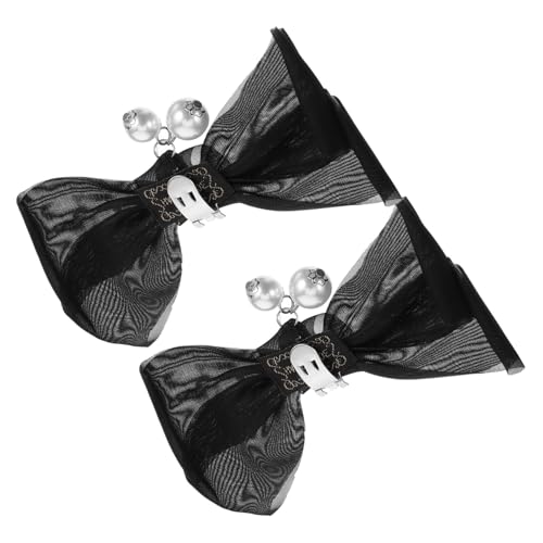 Garneck Schleifen Schuhclips Abnehmbar Stoff Perlen Schuhschmuck für Damen Hochzeit Pumps High Heels Vielseitig Wiederverwendbar Komfortable Schuhverzierung von Garneck