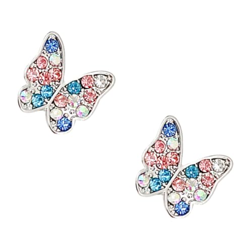 Garneck Schlichte Dekorative Schmetterling Ohrstecker mit Funkelnden Strasssteinen und Farbenfroh Damen Schmuck für Party Hochzeit und Alltag Elegantes Accessoire von Garneck