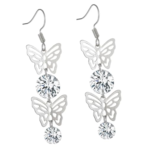 Garneck Schmetterling Ohrringe Zirkonia Ohrschmuck Damen Ohrhänger Elegant Modisch für Frauen Valentinstag Hochzeit Alltag von Garneck