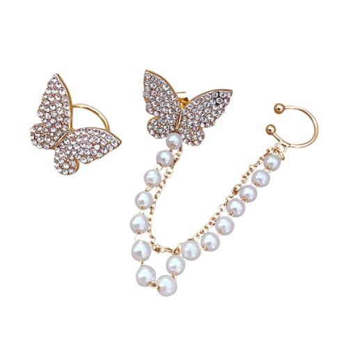Garneck Schmuck Damen Ohrringe Schmetterling Ohrstecker mit Funkelnden Strasssteinen Ohrhänger für Frauen Langlebig und Auffällig für Party und Alltag von Garneck