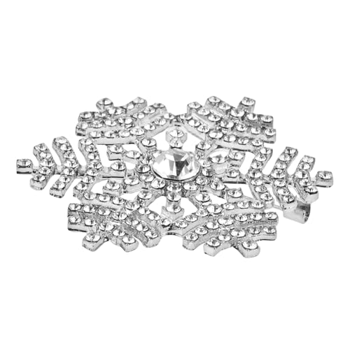 Garneck Schneeflocken Brosche mit Strass Anstecknadel für Damen Hochwertige Alloy Brosche für Kleidung und Hüte Festliche Schmuckdekoration Silberfarben von Garneck