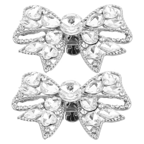 Garneck Schuhclips mit Schleifen Funkelnden Strasssteinen für Damen Abnehmbare Schuhschnallen zur Eleganten Dekoration von Hochzeits und Abendsschuhen von Garneck