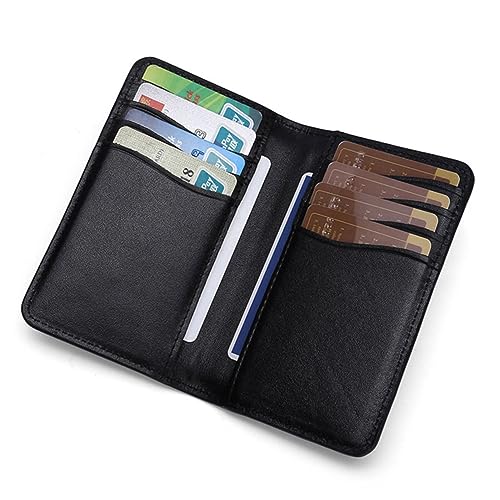 Garneck Schwarze Geldbörse Unisex mit RFID Schutz Langlebiger Kartenhalter Große Kapazität Multi Fächer Portemonnaie für Damen und Herren von Garneck