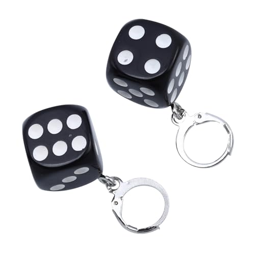 Garneck Schwarze Würfel Ohrringe Dangle Ohrschmuck Kreative Würfel Ohrhänger Damen Modischer Persönlichkeitsschmuck Alltag und Party Geeignet von Garneck