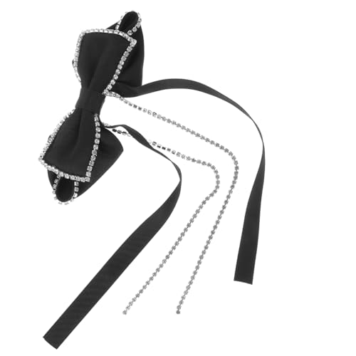 Garneck Schwarzer Haarschleifen Clip mit Strassbesatz Samtiger Langlebiger Haarspangen Clip für Eleganter Haarschmuck für Frauen und Teenager Geeignet für Hochzeit Geburtstag und Alltag von Garneck