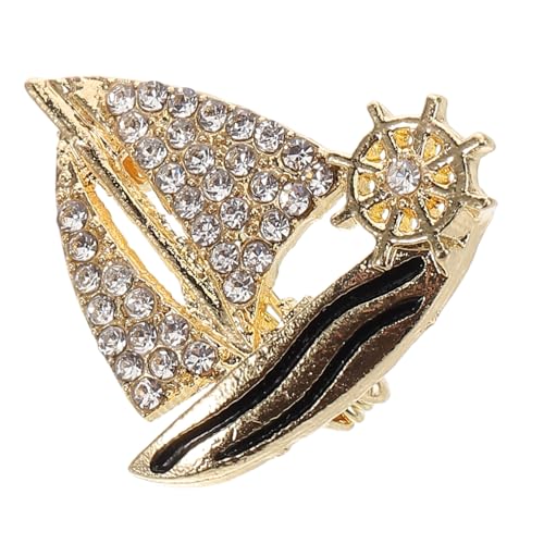 Garneck Segelboot-anstecknadel Für Damen Broschennadel Mit Strasssteinen Modisches Modeaccessoire Für Kleidung Rucksack Oder Pullover von Garneck