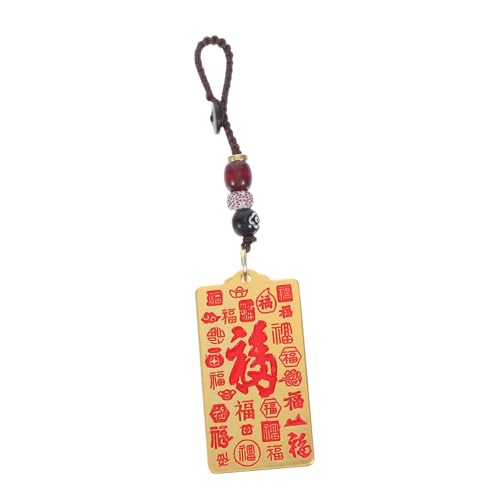 Garneck Segensanhänger Feng-Shui-Glücksbringer Feng-Shui-Anhänger aus Messing Affirmations-Schlüsselanhänger Omamori-Charme 2025 Taisui Schlüsselanhänger Feng Shui Ornament Holz von Garneck