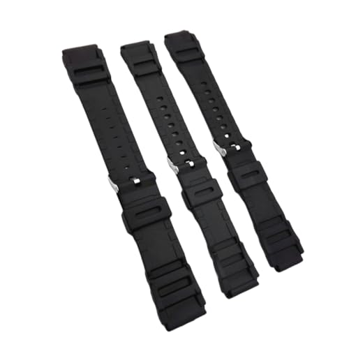 Garneck Shock PU Ersatz Uhrenarmband Schwarz mit Edelstahl Dornschließe Weiches Lederimitat Verstellbares Armband für Herren und Damen Strapazierfähig und Komfortabel von Garneck