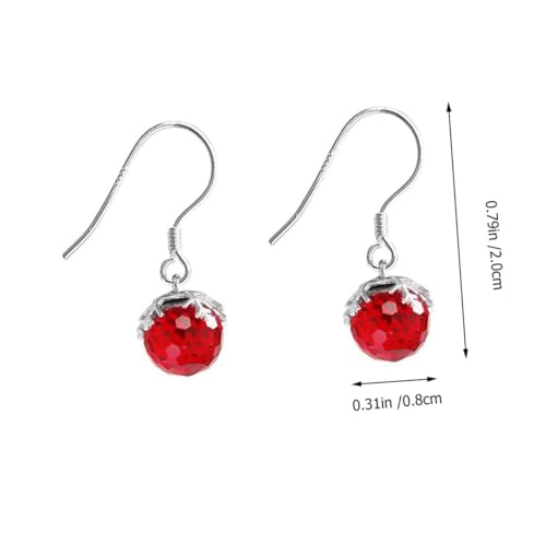 Garneck Silber Ohrhänger Damen Rot Schneeflocke Design Süße Retro Weihnachtsdeko Party Schmuck von Garneck
