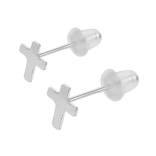 Garneck Silber Ohrstecker Damen Kreuz Ohrschmuck Minimalistisch Antiverstopfung Für Neue Piercings Leicht Und Sicher Alltag Und Formal von Garneck