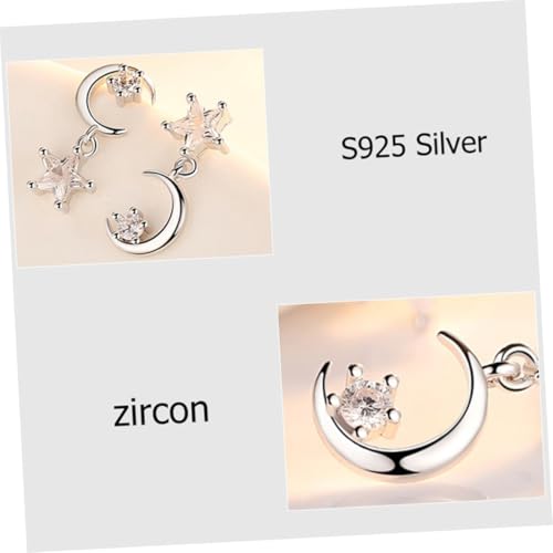 Garneck Silberne Stern Ohrstecker Damen Leichte Langlebige Eardrops mit Funkelnder Stern dekoration Einfache Handhabung für Alltag Party Reisen Modisches Schmuckaccessoire für Frauen von Garneck