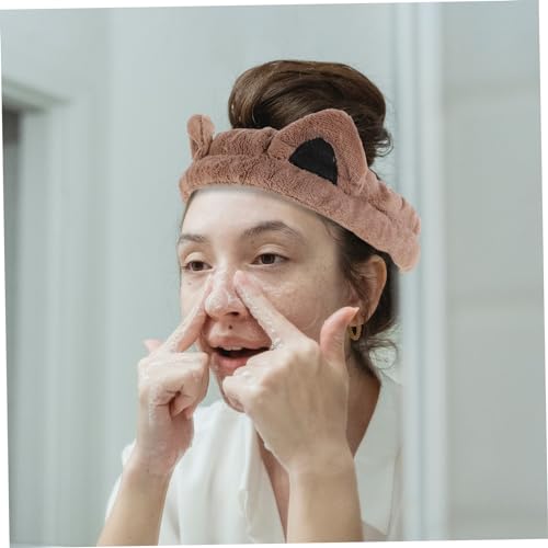 Garneck Skincare Stirnband Katzenohren aus Stoff Weiches Elastisches Haarband für Damen und Mädchen Niedlicher Gesichtswäsche und Make Up Haarhalter mit Flexiblem Bequemem Design für Spa von Garneck