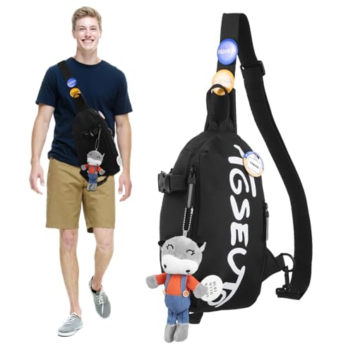 Garneck Sling Bag für Männer Verstellbare Brusttasche Umhängetasche und Fanny Pack für Reisen Sport und Alltag Nylon mit Großzügigem Stauraum und Sicherem Reißverschluss von Garneck