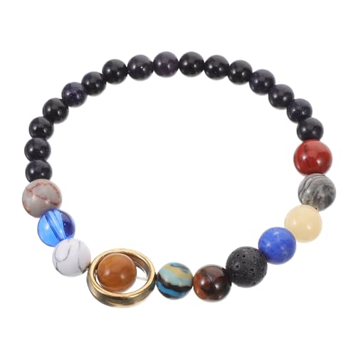 Garneck Solar System Armband mit Langlebigen Perlen Glänzendem Finish Stilvollem Design Vielseitig für Damen und Herren Modisches Schmuckstück für Alltag und Besondere Anlässe von Garneck