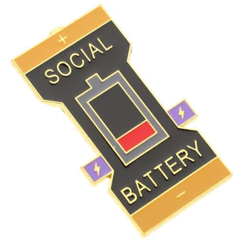 Garneck Soziale Batteriebrosche Lustiger Anstecker Für Stimmungsausdruck Klassische Brosche Für Kleidung Taschen Hüte Hochwertige Legierung Für Jeden Anlass Einzigartiges Schmuckstück Für von Garneck