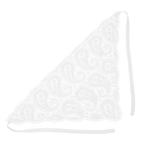 Garneck Spitzen Dreieckstuch Damen Gestrickt Vielseitig als Haarband und Halstuch Bandana im Ländlichen Stil Süßes Haarschmuck Accessoire für Frühling und Sommer von Garneck