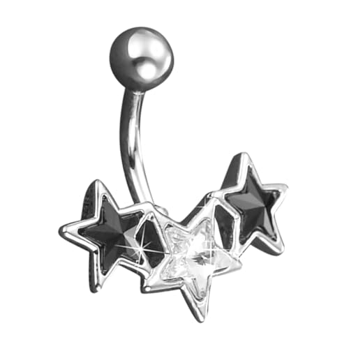 Garneck Stainless Steel Bauchnabelringe im Stern Design Piercing Schmuckstücke für Frauen für Partys und Besondere Anlässe Langlebig und Komfortabel zu Tragen von Garneck