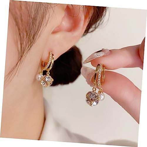 Garneck Statement Ohrringe Damen Creolen mit Zirkonia Perlen Kleine Hoop Ohrringe Eleganter Ohrschmuck für Frauen Vielseitig Kombinierbar zu Casual und Festlicher Kleidung von Garneck