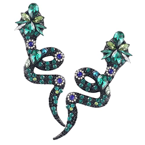 Garneck Statement Snake Ohrstecker mit Farbigen Kristallen Leichte Ohrringe für Damen und Teenager Langlebig Vielseitig Kombinierbar für Sommer Geburtstag Hochzeit Weihnachten und Alltag von Garneck