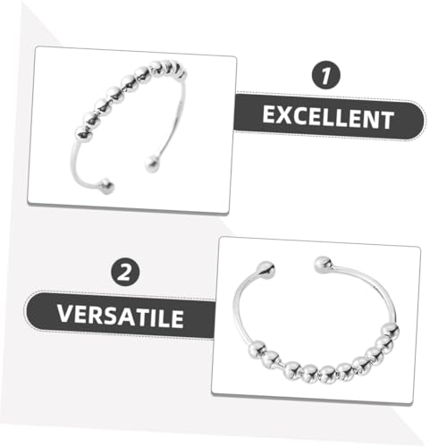 Garneck Sterling Silber Offener Perlenring Damen Verstellbar Stapelbar Stil Eleganter Modeschmuck Für Verlobung Jahrestag Oder Alltag von Garneck