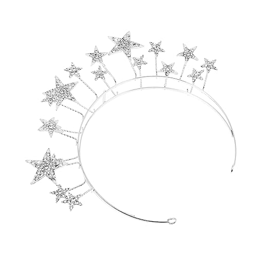 Garneck Stern Haarreif Aus Silbernem Material Mit Glitzernden Sternen – Idealer Haarschmuck Für Damen Und Mädchen Zu Weihnachten - Valentinstag Und Maskerade von Garneck