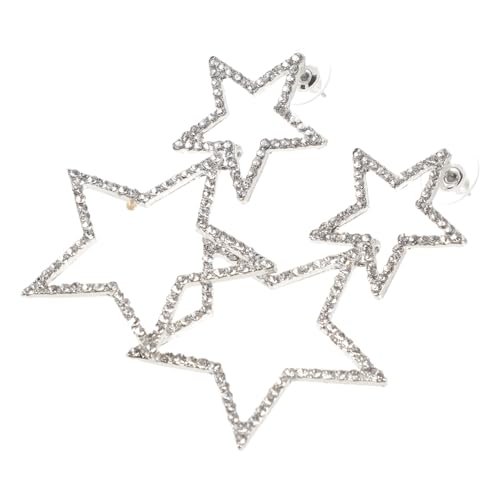 Garneck Stern Ohrringe für Damen Leichte Baumelnde Ohrhänger mit Funkelnden Strasssteinen Komfortabel und Sicher für Frauen und Mädchen als Dekorativer Schmuck im Alltag und Besonderen von Garneck
