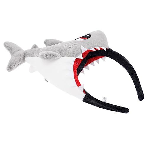 Garneck Stirnband the hallow halloween Tier-Harreif party haarreifen halllowen Hai-Kopfbedeckung Stoff Stirnbänder beängstigend Ausgestopfte Fischhaarband Cartoon-Haarband Plastik Grey von Garneck