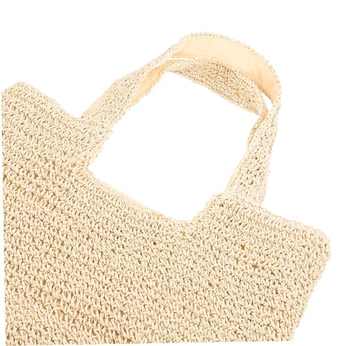 Garneck Strandtasche Damen Handgefertigt Geflochtene Strohtasche Große Kapazität Leichte Schultertasche Für Sommer Strandurlaub Freizeit Shopping Alltag von Garneck