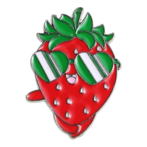 Garneck Strapazierfähige Frucht Anstecknadel Robustem Metall Niedlicher Erdbeer Lapel Pin für Rucksäcke Jacken und Hüte Leichter Multifunktionaler Schmuck für Schüler und Alltag von Garneck