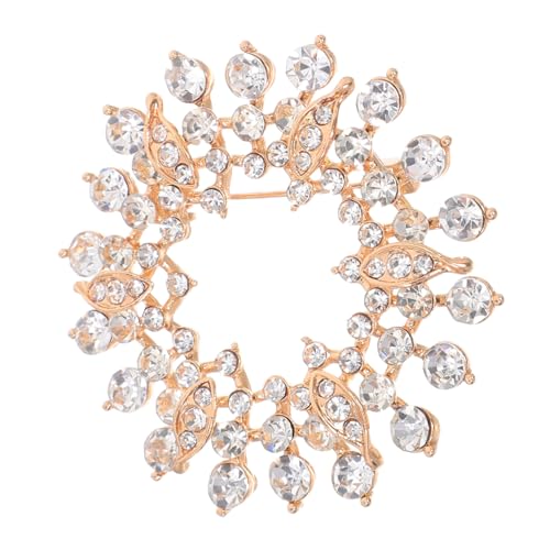 Garneck Strass Brosche Pin Damen Strass Wasser Glas Anstecknadel Vielseitig als Kleid Schal oder Taschen Schmuck Modische Metalllegierung Festliche Dekoration für Hochzeit Party von Garneck