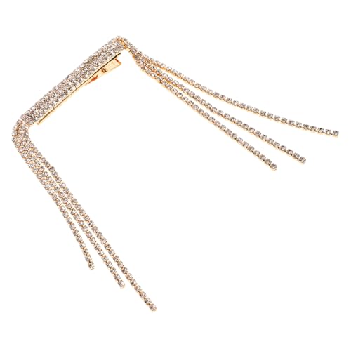 Garneck Strass Broschen Anstecknadel Damen Ketten Quaste Brosche Haarclip Anstecker Schmuckbrosche für Mantel Kleid Schal Vielseitiges Accessoire Langlebige Verarbeitung Goldfarben von Garneck