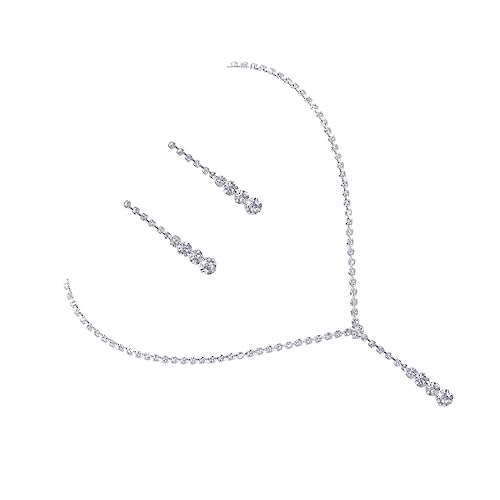 Garneck Strass Hochzeit Schmuckset Damen Brautschmuck mit Anhänger und Ohrringen Elegantes Schmuckset für Hochzeit Party Valentinstag für Braut und Damen von Garneck