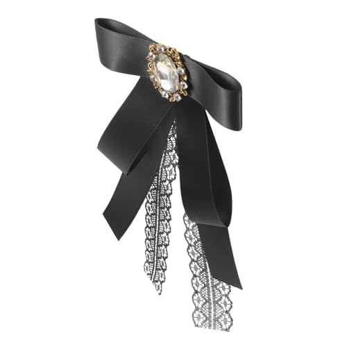 Garneck Strass Schleifenbrosche Damen Brosche mit Perlen und Glassteinen Eleganter Ansteckpin für Kleidung Anzug Corsage Schmuck für Weihnachten Geburtstag von Garneck