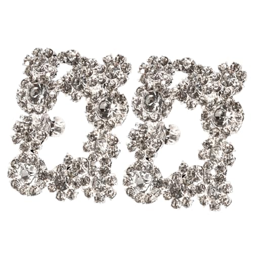 Garneck Strass Schuhclips Silber Hochzeit Schuhschnallen Schmuck Einfache Vielseitig für High Heels Ballerinas Stiefel Party und Brautschuhdekor von Garneck