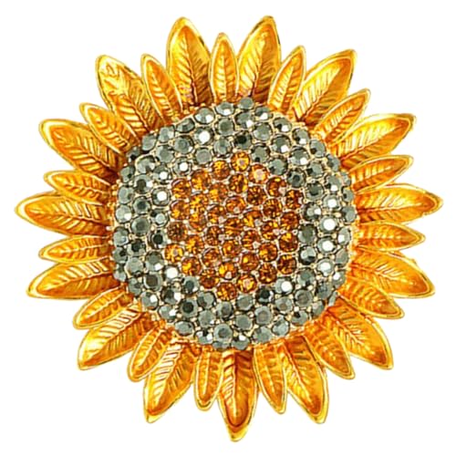 Garneck Strass Sonnenblume Brosche Damen Anstecknadel Schmuck Modeaccessoire für Schal Pullover Hochzeit Party Business von Garneck