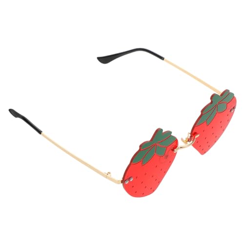 Garneck Strawberry Sonnenbrille Damen Rimless Uv-schutz Spaß Party Brillen Vintage Frucht-design für Festivals Reisen Alltag Garneck Strawberry Sonnenbrille Damen Rimless Uv-schutz Spaß Party Brillen Vintage Frucht-design für Festivals Reisen Alltag von Garneck
