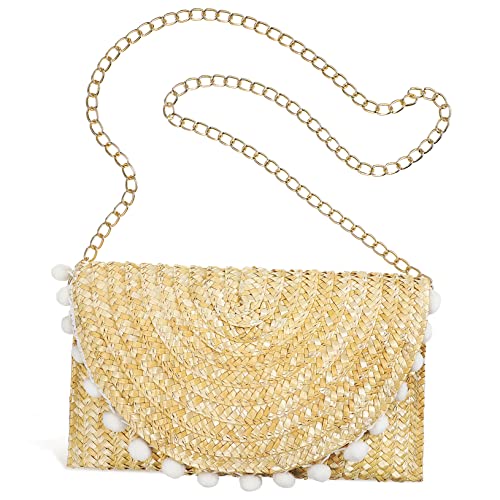Garneck Strohtasche für Damen mit Dekoration Bohemian Umhängetasche Lässige Strandtasche Hochwertigem Material für Alltag Shopping und Freizeit Garneck Strohtasche für Damen mit Dekoration Bohemian Umhängetasche Lässige Strandtasche Hochwertigem Material für Alltag Shopping und Freizeit von Garneck