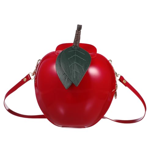Garneck 1stück Kawaii Apfelform Umhängetasche Für Mädchen Modische Pu Schultertasche Rot Verstellbarer Riemen Für Münzen Schlüssel Und Kleine Dinge Für Reisen von Garneck