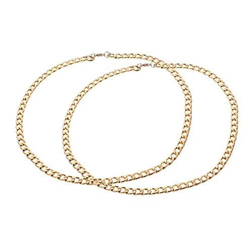 Garneck Edelstahl Halskette Mit Anhänger Für Hip-hop Style Goldfarben Schlüsselbeinkette Aus Metall Für Partys Und Alltag Halsschmuck Als Accessoire von Garneck