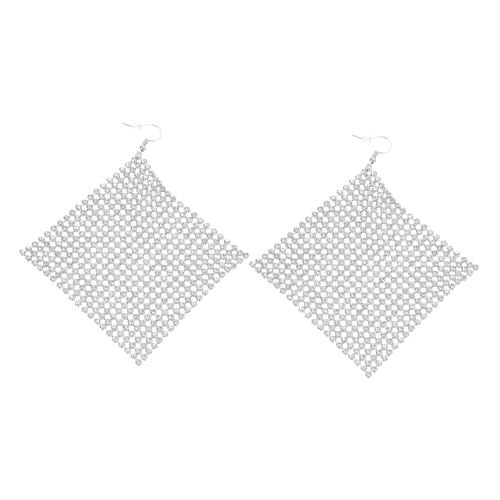 Garneck Stylische Lange Ohrhänger mit Funkelnden Strasssteinen Leichtes Damen Ohrring Silberfarbene Ohrstecker mit Einzigartigem Design Eleganter Schmuck für Hochzeit und Alltag von Garneck