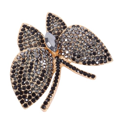 Garneck Stylische Vintage Brosche Grauschwarzer Schmetterling Brustnadel Kreativer Anstecker für Kleidung Schals Taschen Damenaccessoire für Besondere Anlässe von Garneck
