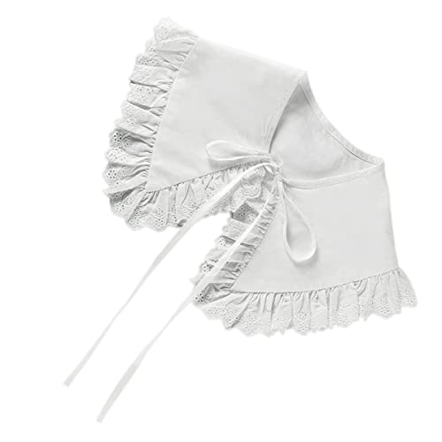 Garneck Stickerei Spitzenkragen Falscher Kragen Damen Baumwolle Abnehmbar Für Blusen Und Kleider Stilvolle Spitze Kostüm Zubehör von Garneck