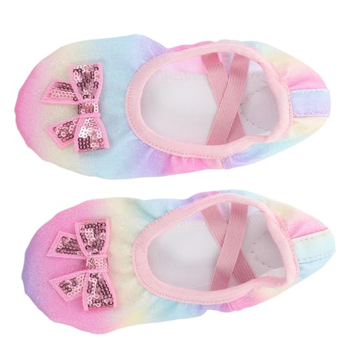 Garneck Tanzschuhe aus mit Rutschfester Sohle Weiche Ballettschläppchen für Mädchen Komfortable Flats für Tanztraining Proben und Aufführungen Farbenfrohe Weiche Übungsschuhe von Garneck
